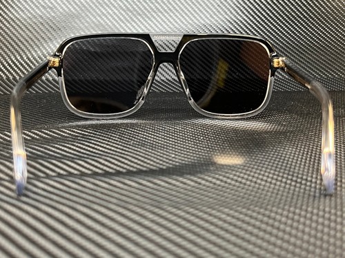 Pre-owned Dolce & Gabbana Dg4354 501 81 Black Square Rectangle Men's Polarized Sunglasses In Gray