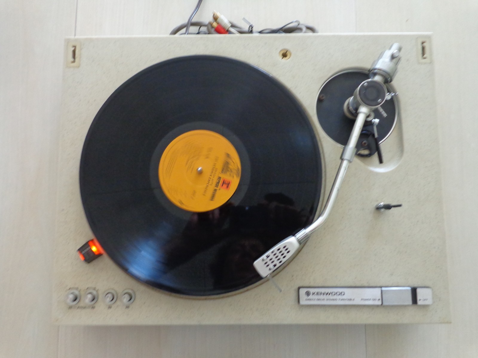 Kenwood KD500 Direct Drive Marble Turntable Record Player w AT 1005 II Tonearm