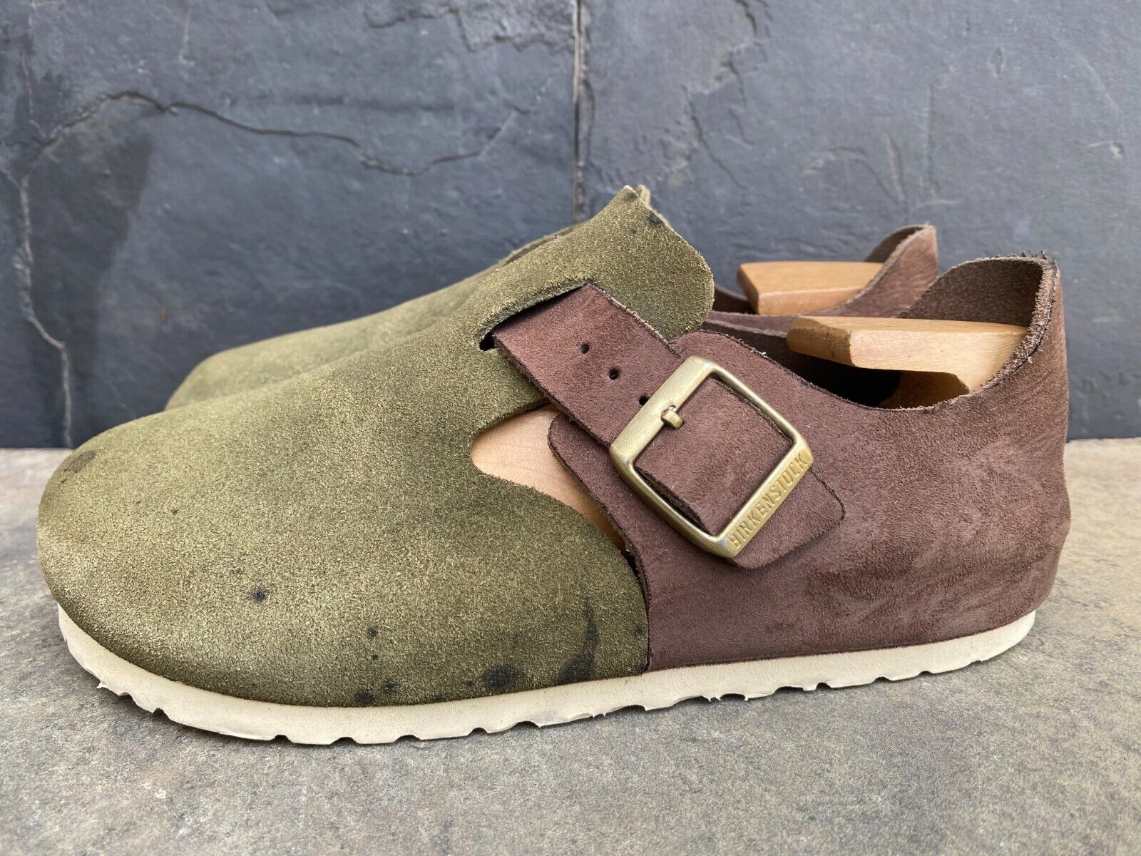 Birkenstock London Green Brown Clogs - 36 US Women 5-5.5 Birkenstock London Green Brown Clogs - 36 US Women 5-5.5