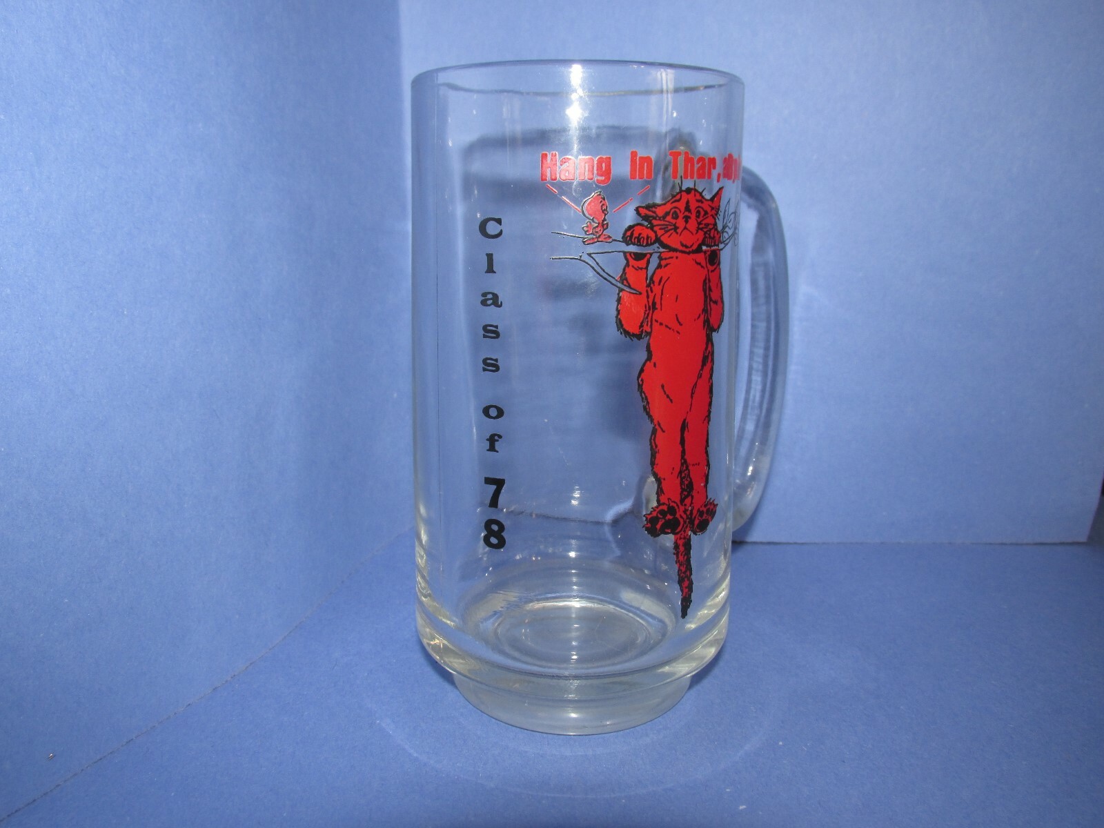 Beer Mug Class of 78 Hang in there baby cat keepsake Graduate E8