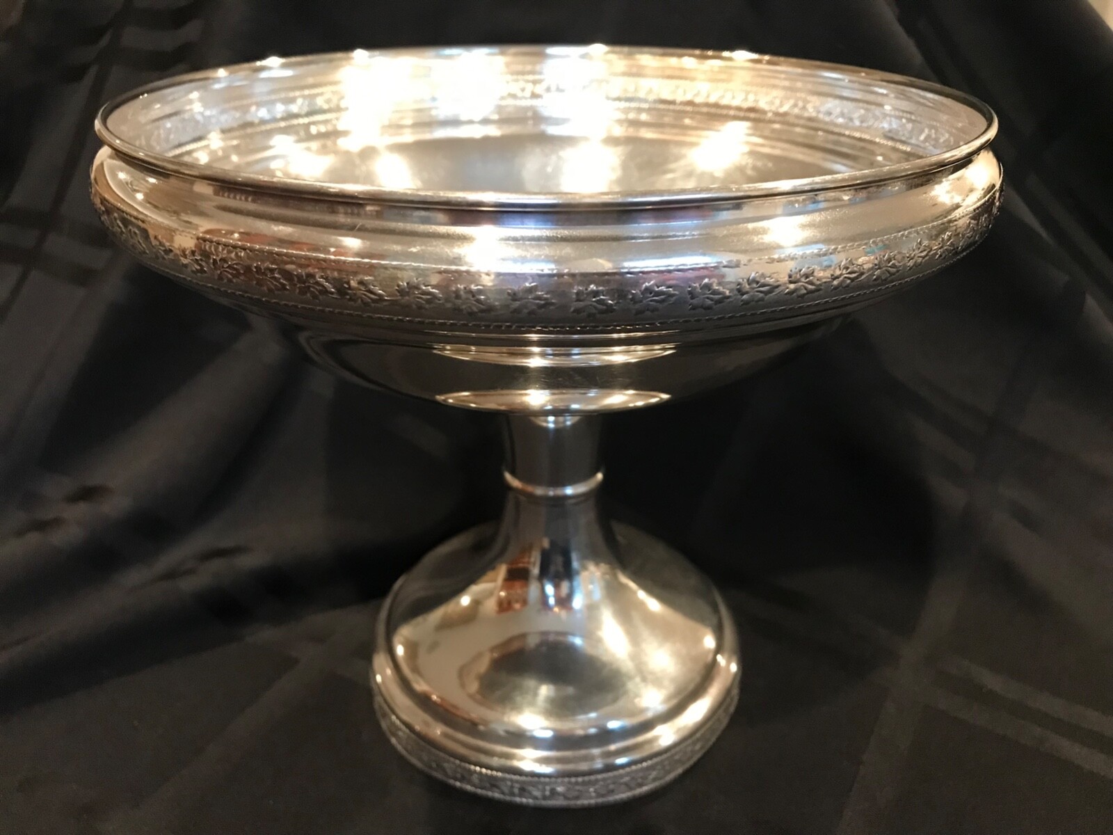 GORGEOUS + Unusual Large Silver Plate Pedestal Bowl, Vintage GORGEOUS + Unusual Large Silver Plate Pedestal Bowl, Vintage