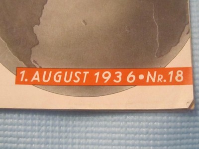 Original XI Olympic Games Berlin 1936 Magazine. EXTREMELY RARE !!!