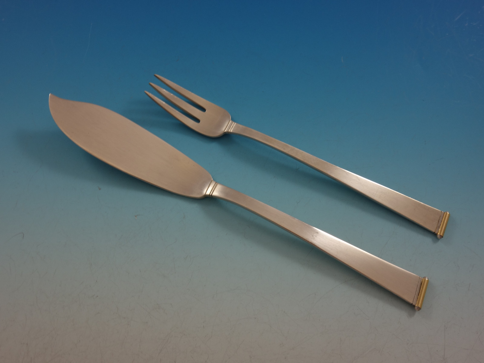 Gold Tip by Gorham Sterling Silver Flatware Set Service 92 pc Mid