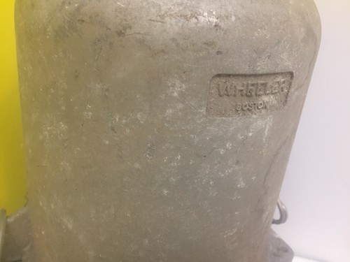 Vintage Wheeler Boston Oval  Industrial Grey Enamel Porcelain Light