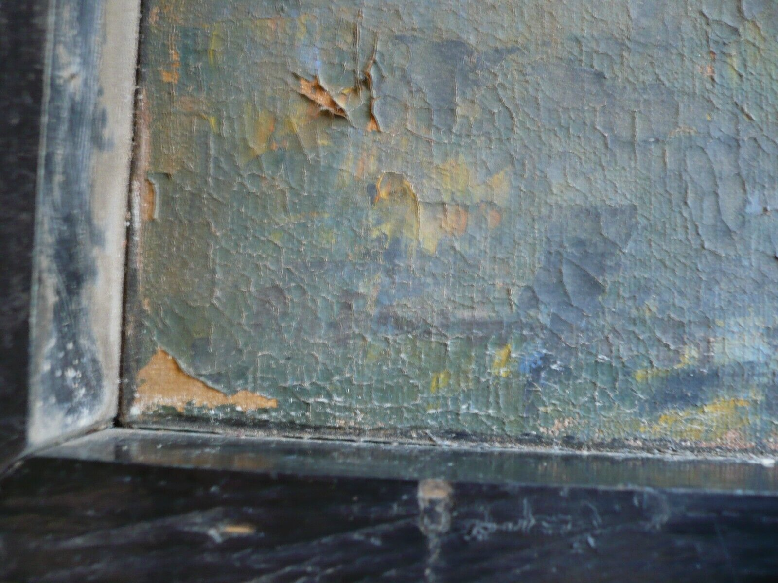 MYSTERY OLD ART - NEEDS RESTORATION, MODERN SEMI ABSTRACTION BOATS COLORFUL OIL