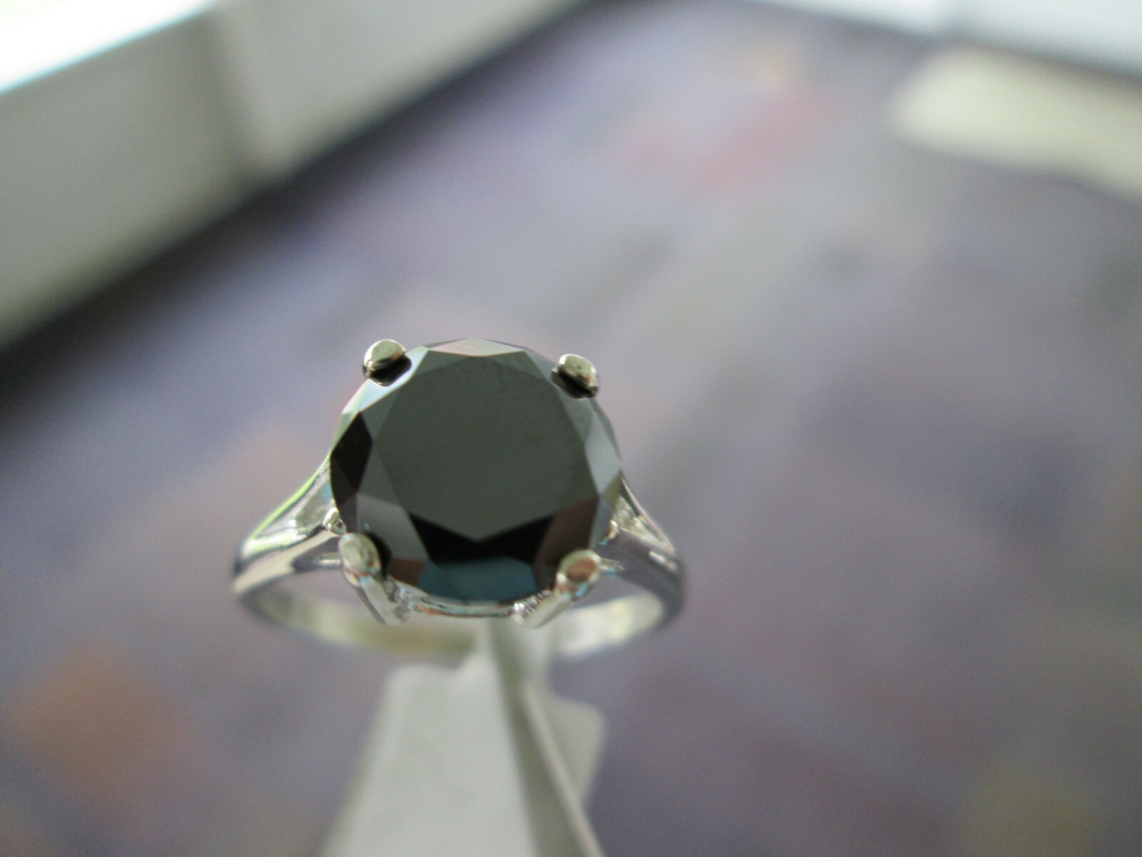 Pre-owned Real Black Diamonds Inc 2.50ct Natural Black Diamond Ring,certificate,free Dia Tester Sizes 5,6,7,8,9,10