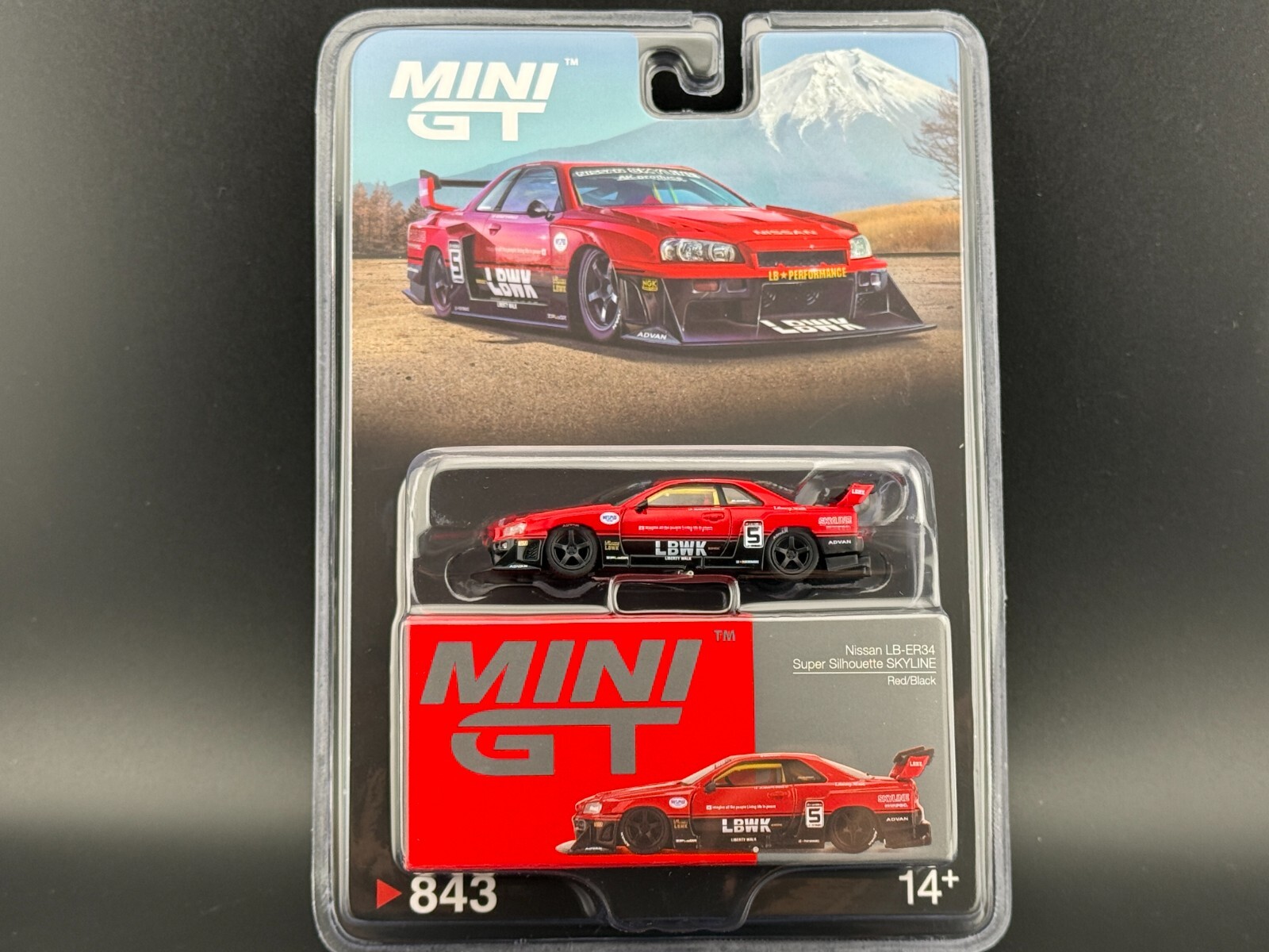 限定 Mini GT ER34 LBWK 1個セット MINI GT MGT00843-R 1/64 Nissan LB-ER34 Super Silhouette