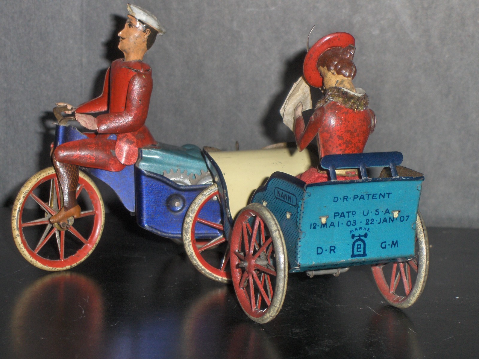 Early 1900's Germany Lehmann EPL #'s 470 & 471 Anxious Bride Tin Wind Up Toy...