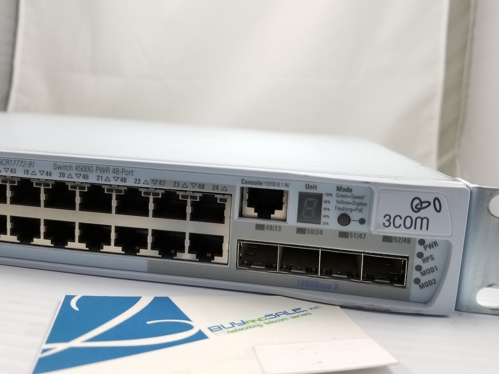 3COM 3CR17772-91 4500G PWR 48-PORT GIGABIT POE SWITCH