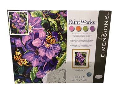 Dimensions Paint Works Paint By Number Kit 11''X14''-Clematis & Butterflies, 91403