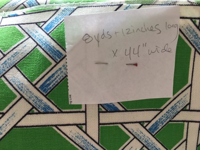 Vintage Bright Green Medium Weight Vintage Geometric Fabric 8yds+ x 44