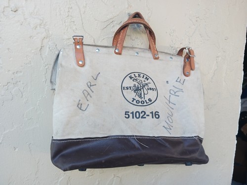 Klein Tools 5102-16 ツールバッグ ショルダーレザーベルト付き Klein Tools 5102-16 Heavy Duty Natural Canvas Tool Bag, Tool