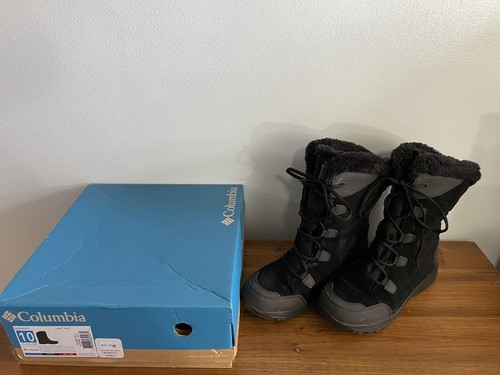 Columbia Icefall Women’s Size 10 Black Suede Fur Insulated Winter Snow Boots
