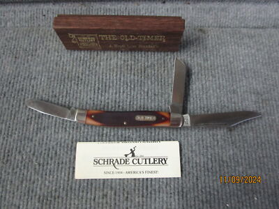 Vintage Schrade Old Timer 8OT 3-Blade Pocket Knife 4'' with Box