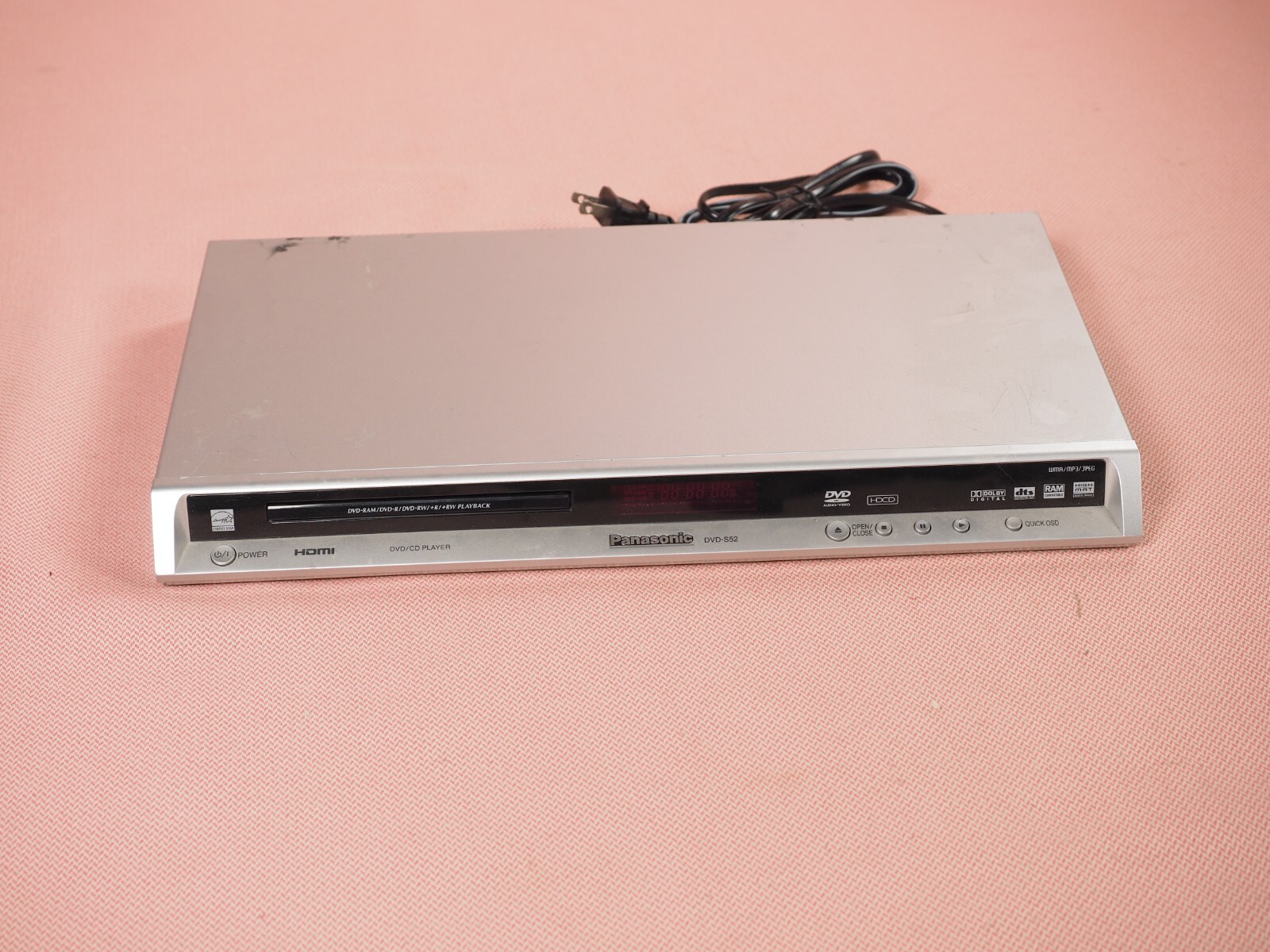 Panasonic DVDプレーヤー Panasonic DVD/CD player Dolby digital HDMI DVD-S52 Tested