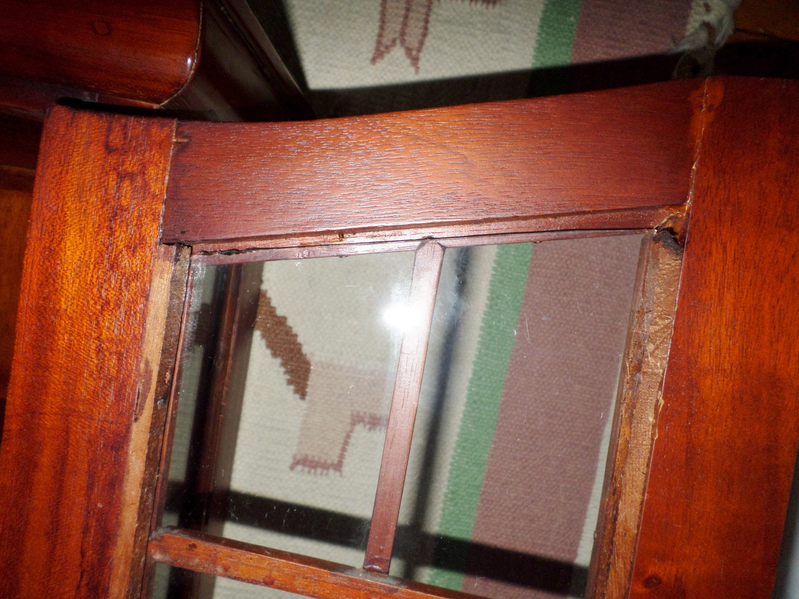 CURIO CABINET CHERRY WOOD FINISH TWO SHELF 24