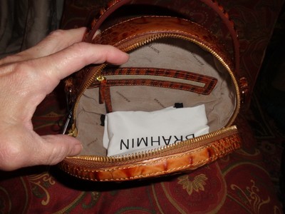 NWT BRAHMIN LANE TOASTED ALMOND CROCO EMBOS LEATHER CROSSBODY BAG msrp $245