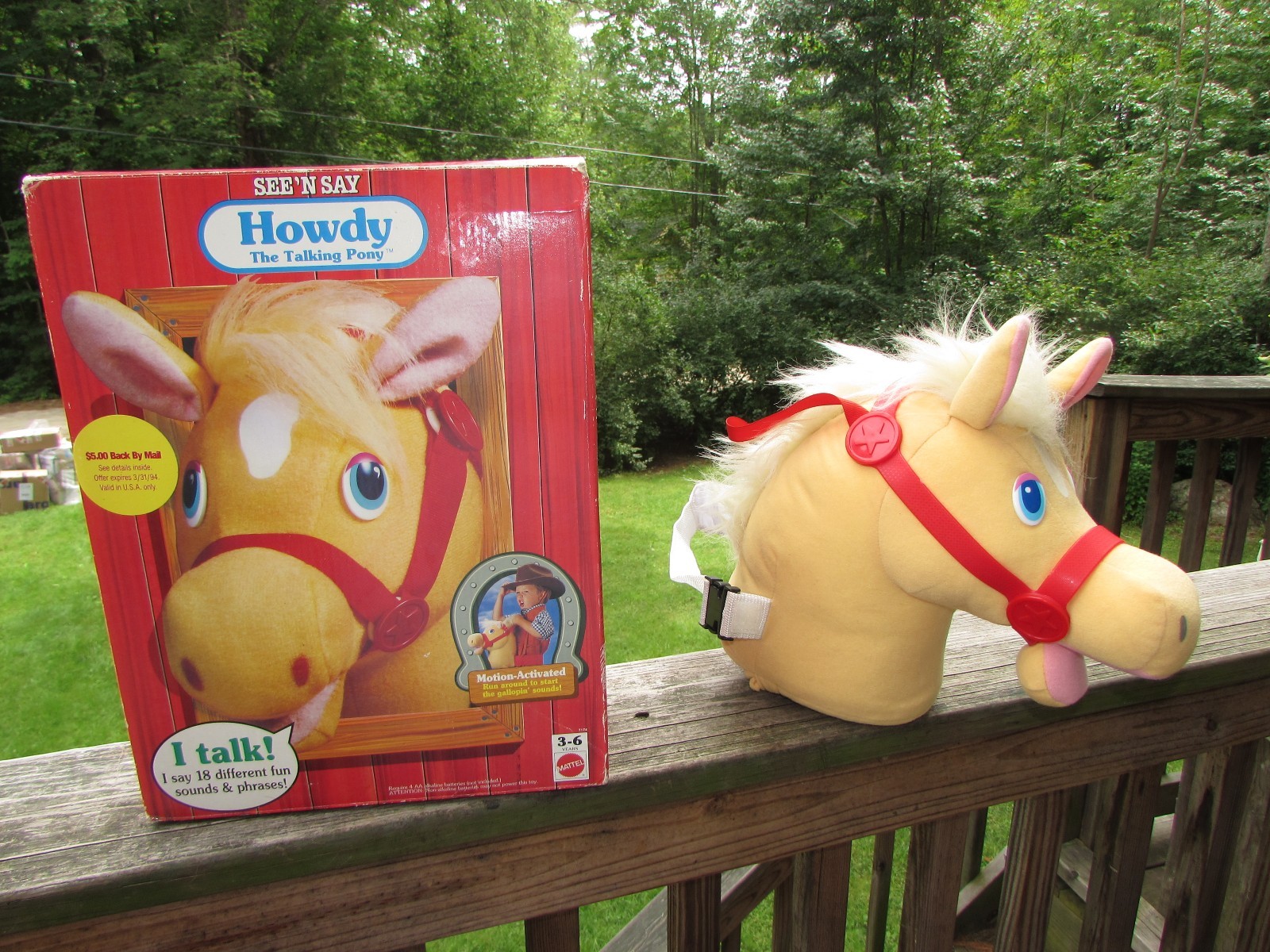 RARE Vintage Mattel HOWDY The TALKING PONY Plush Ride Cowboy SEE N SAY Sound