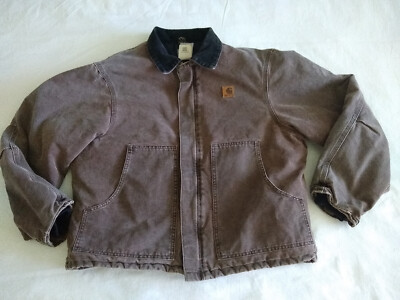 Vtg USA Carhartt J22 CHT Mens L Jacket Brown Duck Quilted Vtg USA Carhartt J22 CHT Mens L Jacket Brown Duck Quilted