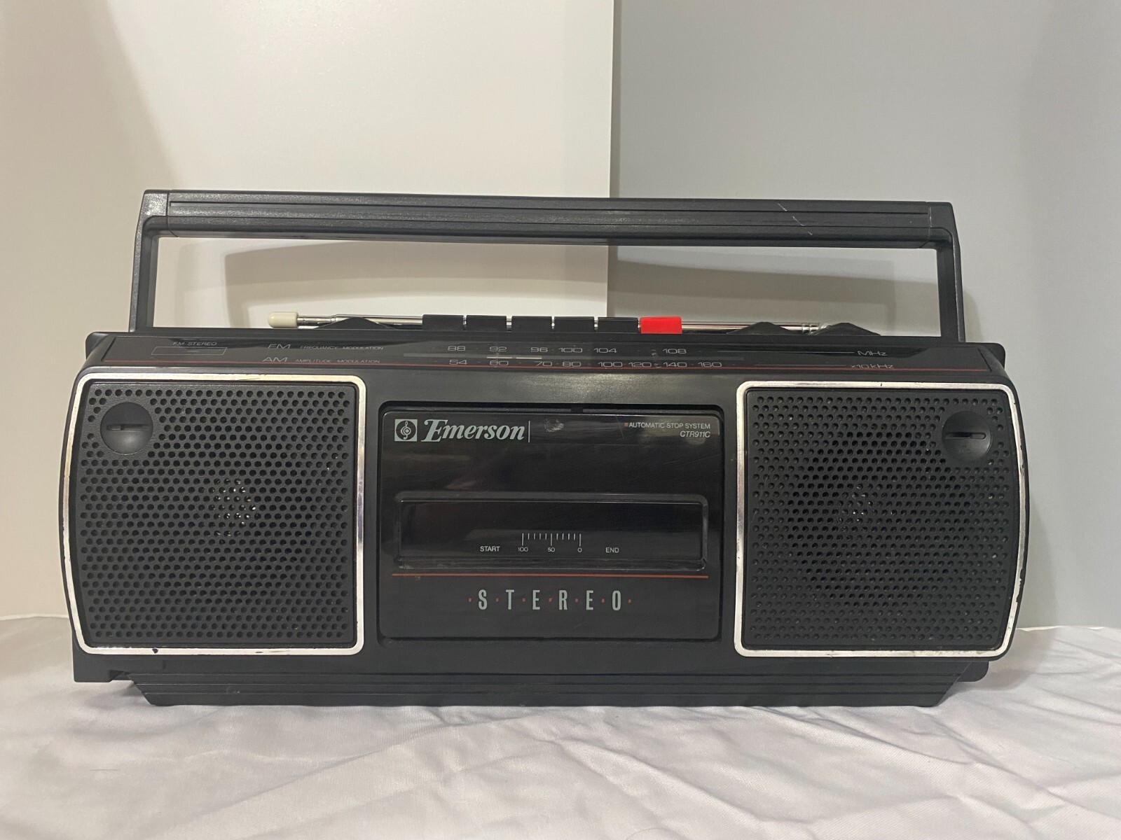 Emerson Model CTR911C Boombox AM/FM Stereo Radio Cassette