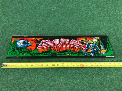 Vintage Original Gravitar Atari Marquee Arcade Glass 23.75 x6.5  Part 038177-01