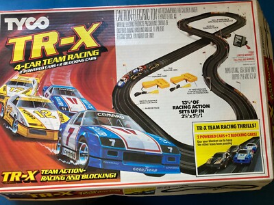 TYCO Racing TR-X Lot no cars, Bonus Extra Track, hi-power, controllers TESTED