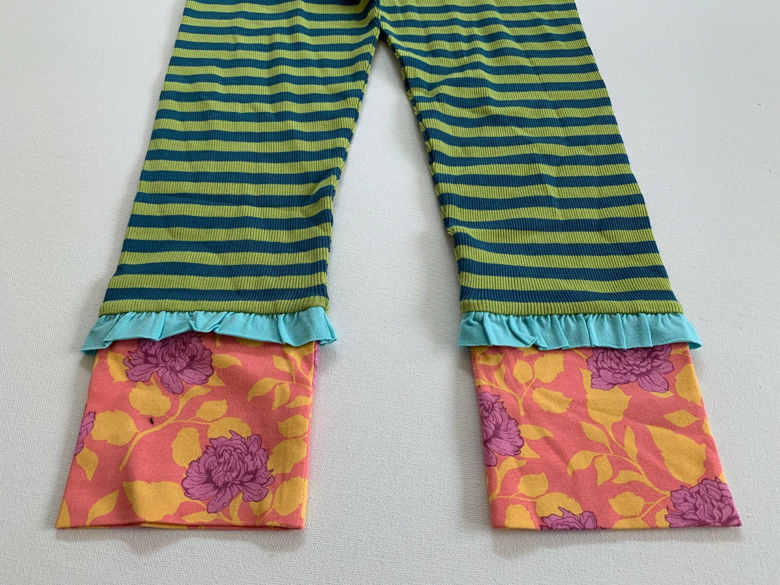 Matilda Jane Secret Fields Hudson Ribbed Leggings Ruffles Pants Size 10 - NEW