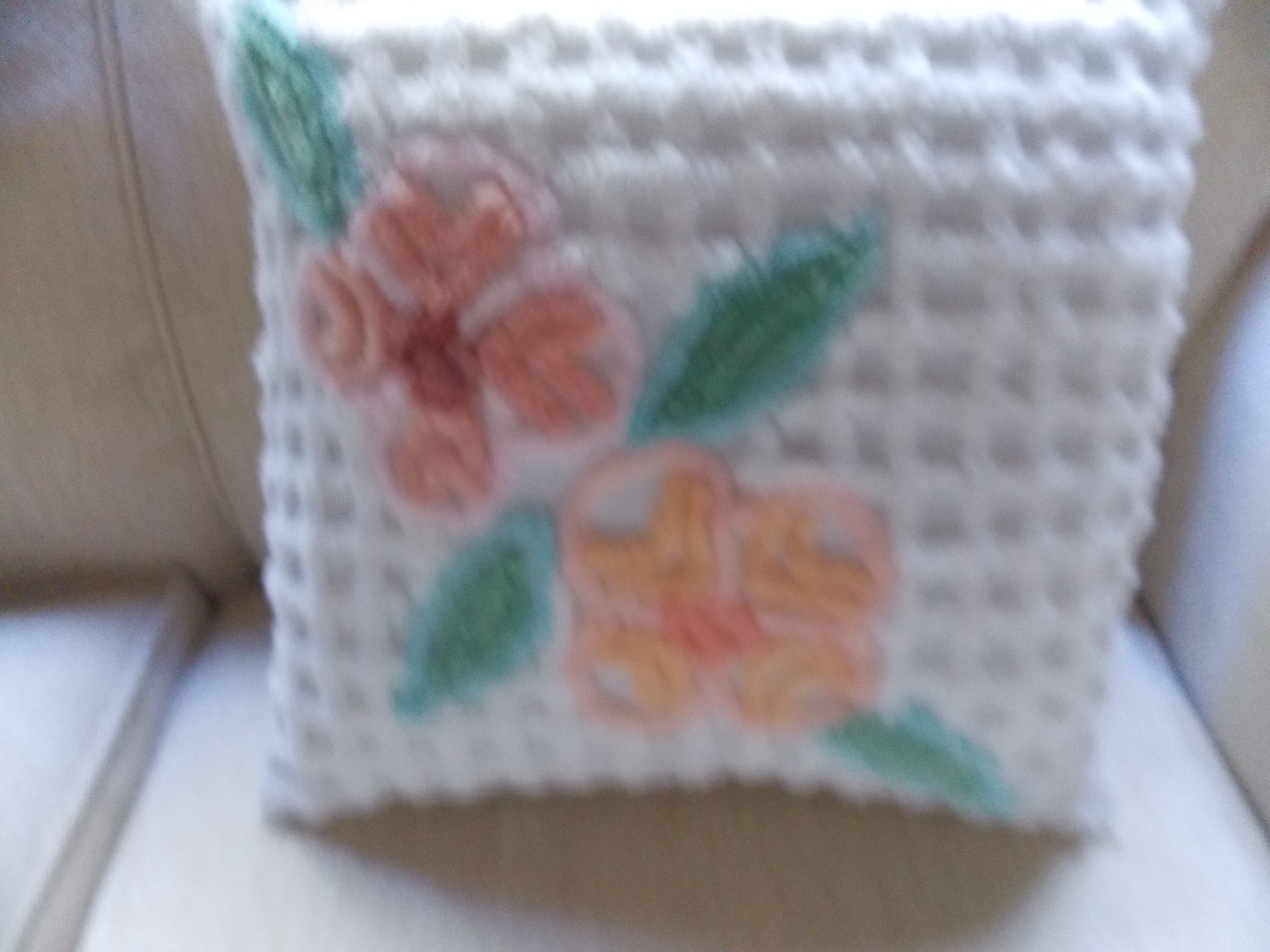 Handmade Pillow Case from Vintage Chenille Bedspread 16 x 16