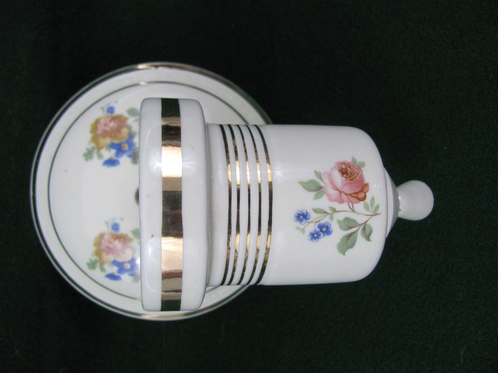 Bathroom Porcelier Rose Electric Wall Sconce Light with Pull Switch & Receptacle