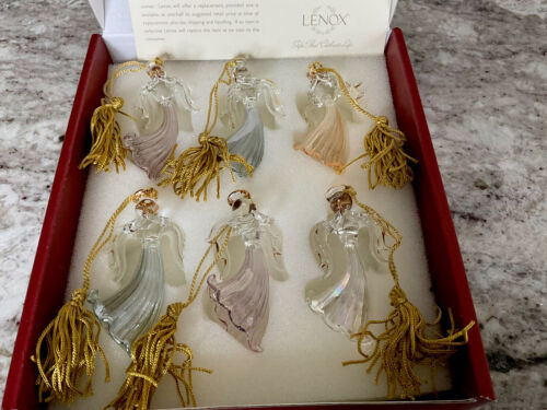 Lenox Blown Glass Angel Ornaments, Assorted Colors, Set of 6