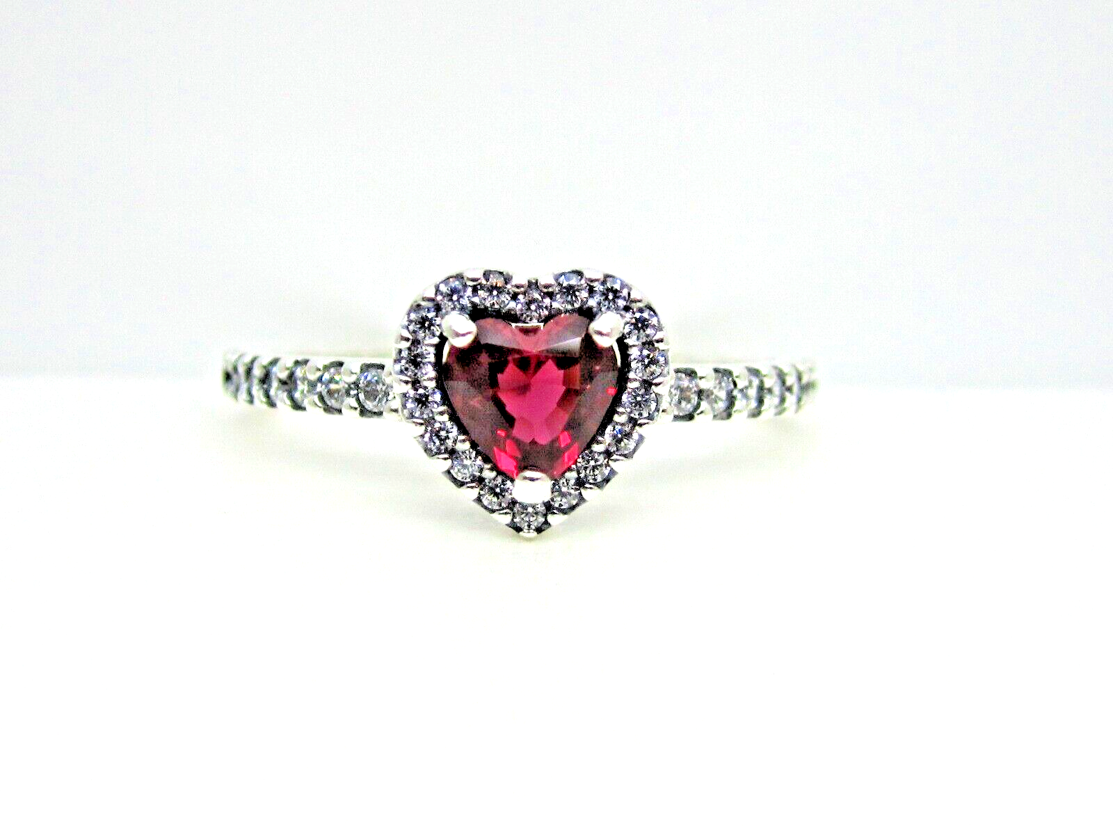 Authentic Pandora #198421C02-58 Sparkling Red Elevated Heart