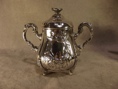 Vintage Cortasa Alpaca Silverplate Creamer and Sugar with Lid