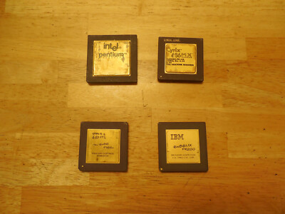 Vintage Processors  cpu ceramic gold recovery ibm cyrix intel