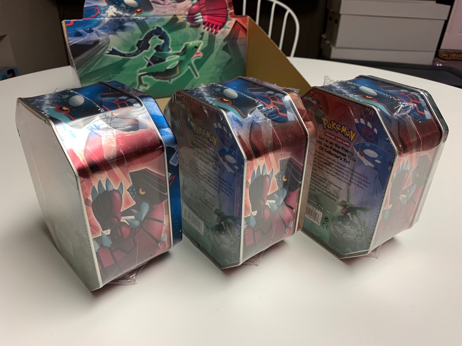 Pokemon EX Tin Set DISPLAY - New EX Emerald and Crystal Guardians Booster Packs