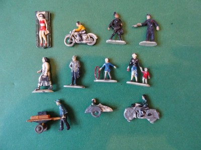 SIKU PLASTIK 1950/60er Jahre Personen Kinder Figuren Moped zu Eisenbahn Diorama