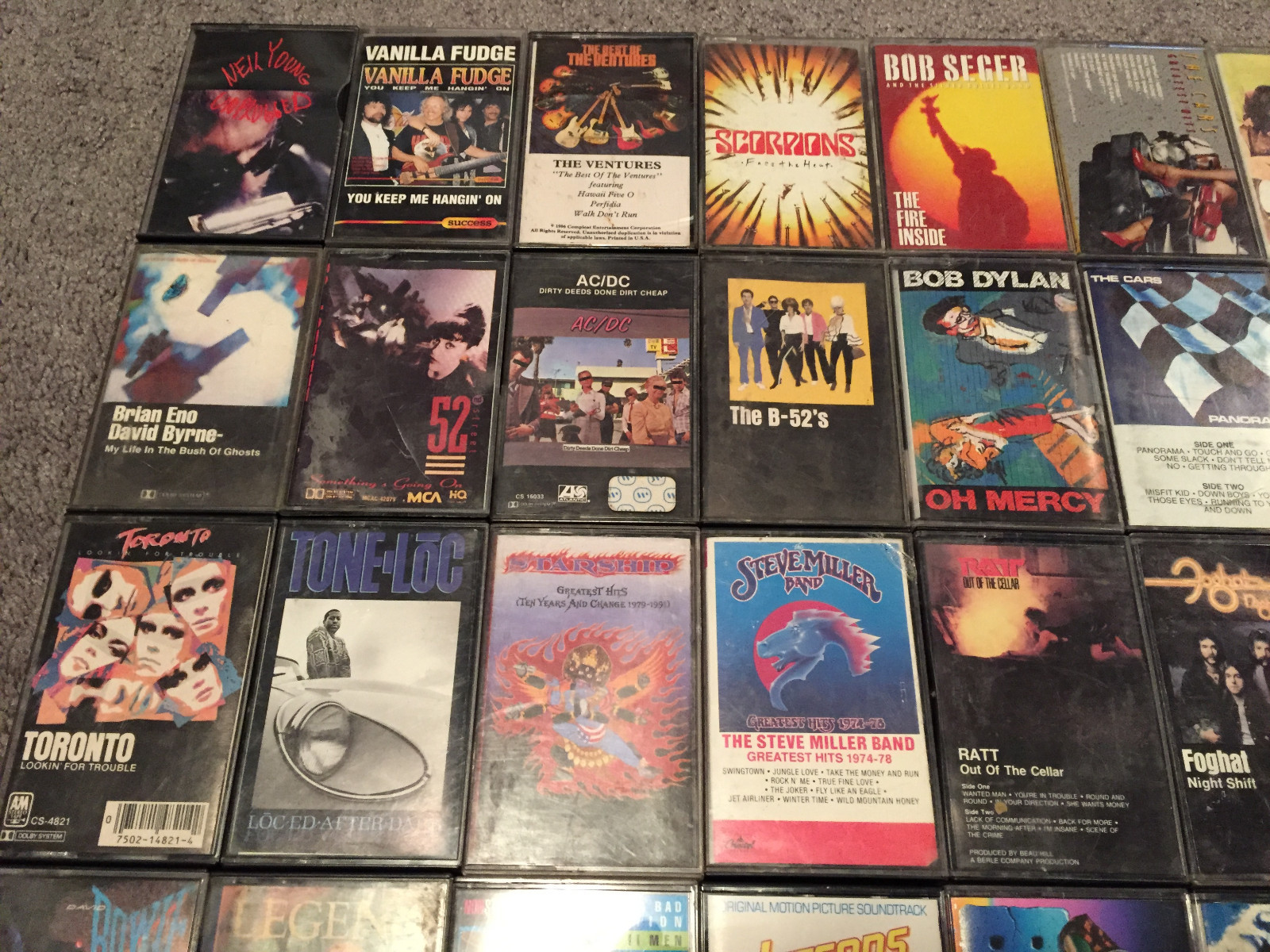 Lot of 72 Untested Cassette Tapes Rock/Blues/Hard Rock/Pop Rock/Metal etc.