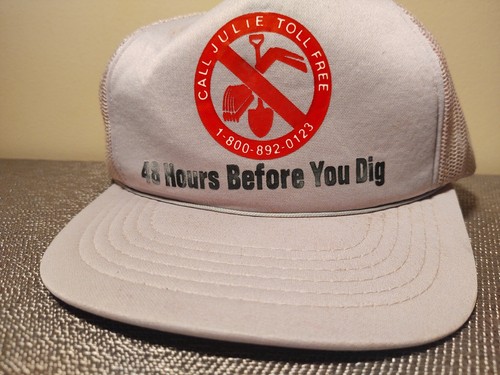Vintage Call Julie Before You Dig Snapback Trucker Mesh Hat