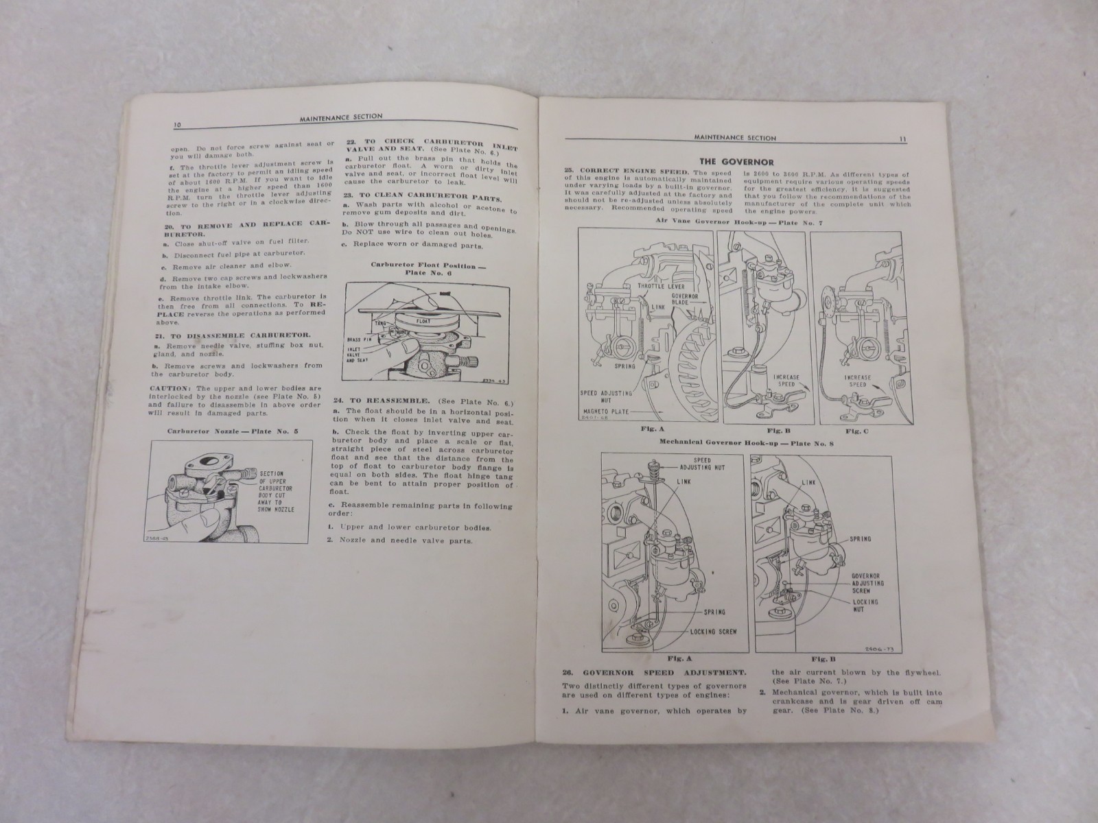 SEARS ROEBUCK OPERATING & MAINTENANCE MANUAL SEARS GASOLINE ENGINES