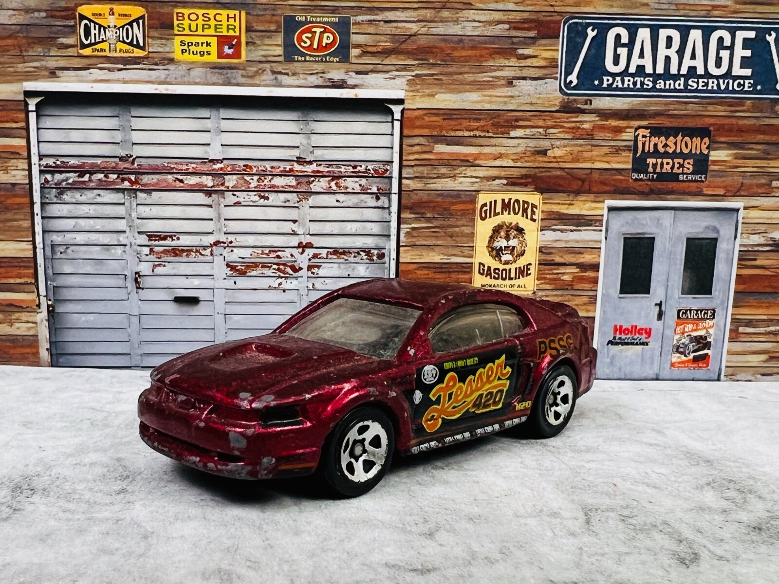 🔥🔥🔥Hotwheels 99 Ford Mustang Lesser 420 Burgundy C16