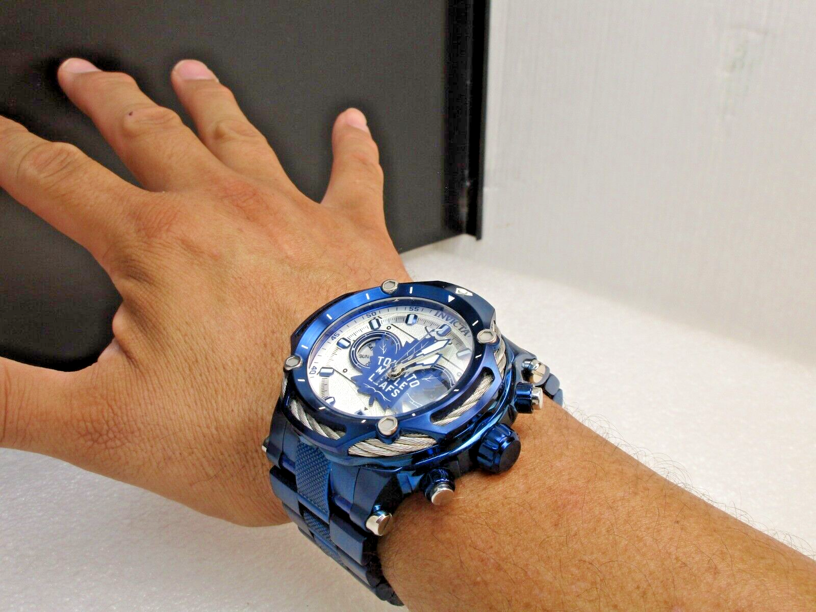 Pre-owned Invicta 2 Big Watches 60mm Nhl Toronto Maple Leafs 42195 And 53mm Bolt 42017