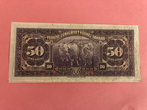 Turkey 50 Lira 1930 (ND 1942) Pick 142s Specimen XF