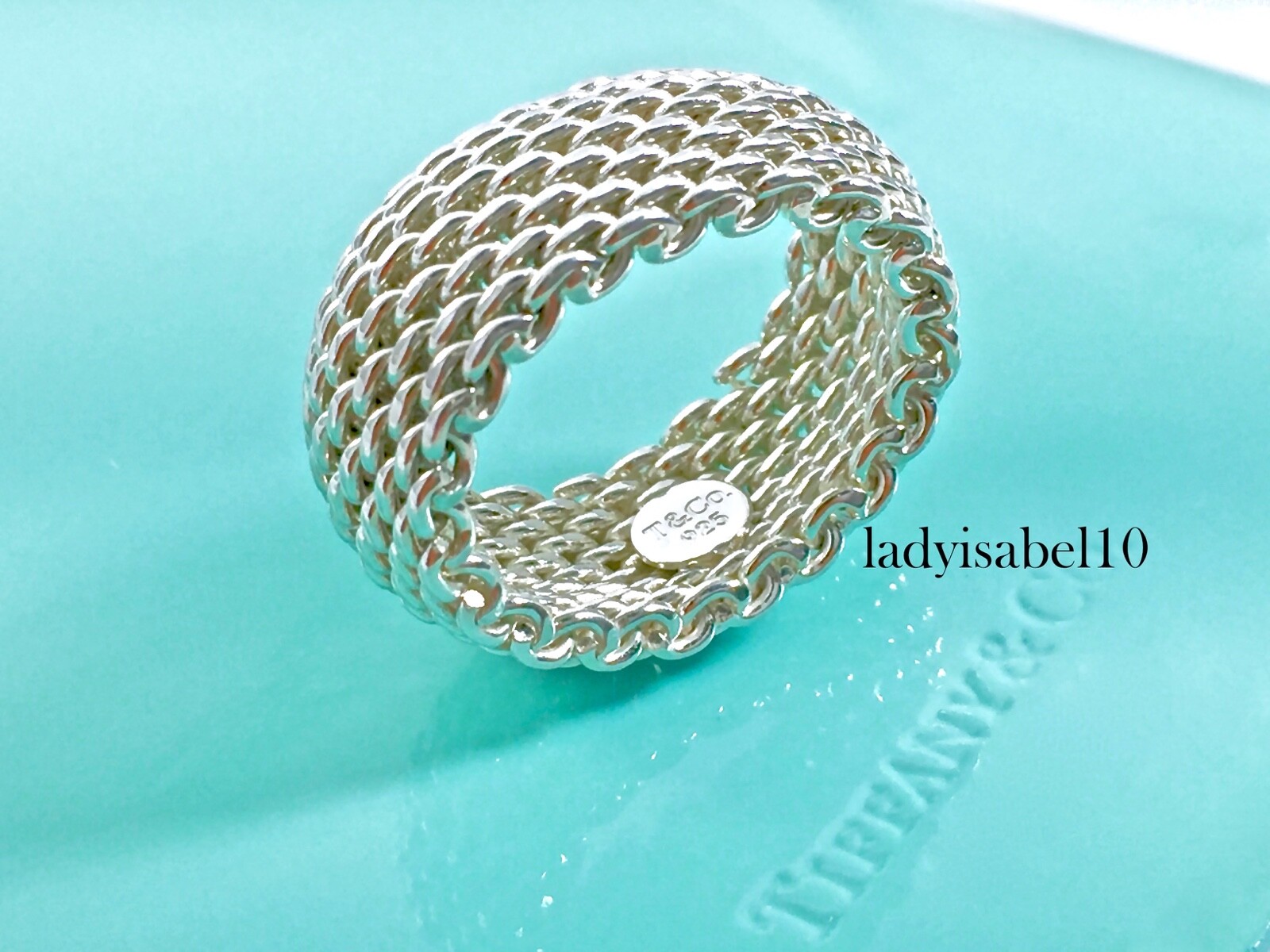 Tiffany & Co Sz 6 Somerset Mesh Dome Wide Band Ring Love