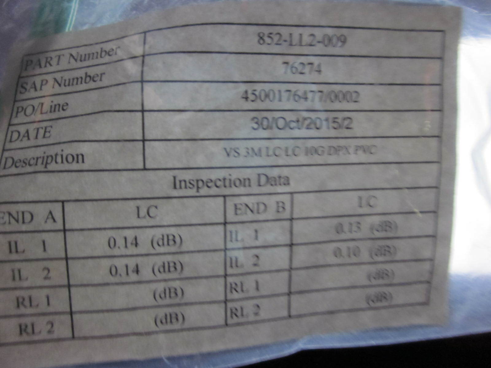 Quiktron LC-LC 50/125 Duplex Multi-mode 10G Fiber Optic Cable 852-LL2-009