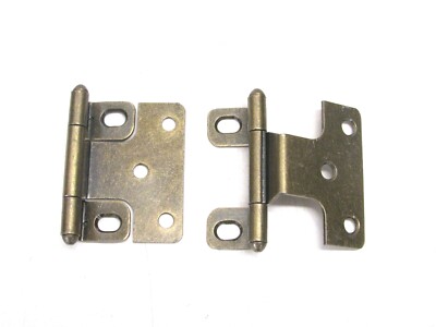 NOS! LOT OF (2) PAIR AJAX BURNISHED BRASS FLUSH CABINET DOOR HINGE, 576