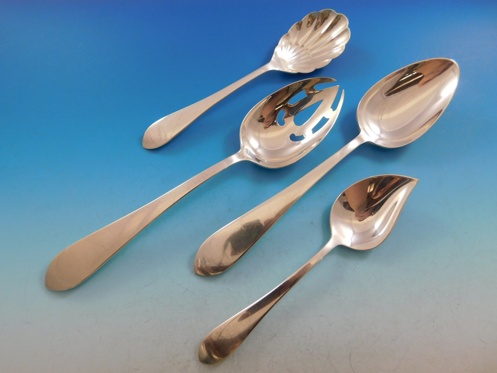 Pointed Antique by R&B D&H Sterling Silver Flatware Set 12 Service 90