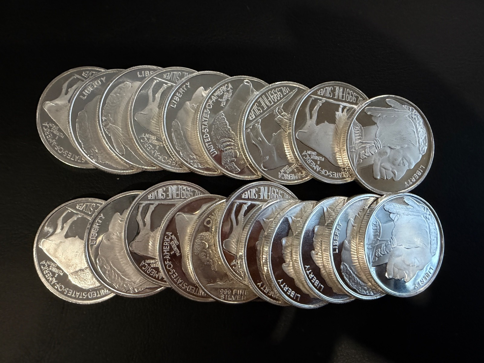 Liberty Indian Head Buffalo 2011 Silver 1 troy oz .999 Fine Silver Tube of 20