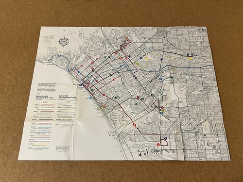 Map of the City of Los Angeles West 1985 LA Metro 21x16.5