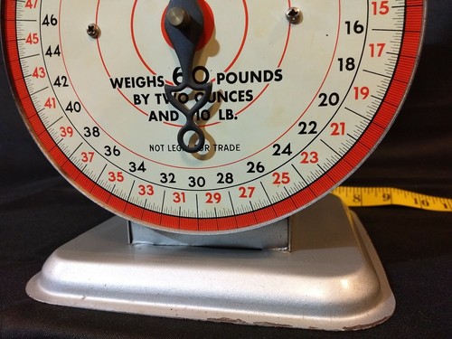 Vintage American Family Scale Company Grey 60 Pounds By Two Ounces, 1/10 LB 60#!