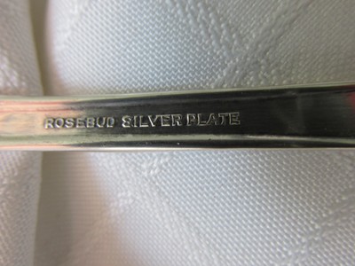 THREE ANTIQUE1954 GAILSTYN ROSEBUD SILVERPLATE SERVING SPOONS/INTERNATIONAL SIL