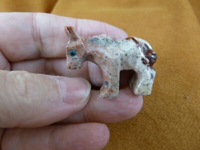 Y-BUR-16) Little red gray BURRO donkey mule SOAPSTONE FIGURINE donkeys burros